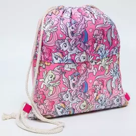 Мешок для обуви с карманом, 28х37 см, my little pony