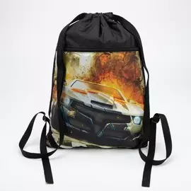 Мешок для обуви, отдел на шнурке, наружный карман, цвет чёрный