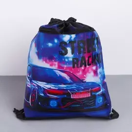 Мешок для обуви с дополнительным карманом street racing, размер 41х34 см