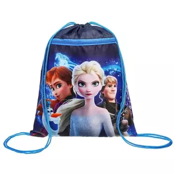 Мешок для обуви с карманом 420*350 мм, холодное сердце (мягкий полиэстер, плотность 210d)