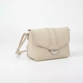 Сумка-мессенджер на клапане, наружный карман, регулируемый ремень, цвет бежевый