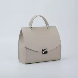 Сумка-мессенджер на замке, наружный карман, длинный ремень, цвет бежевый