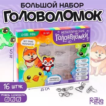 Металлические головоломки 16 шт