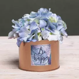 Металлическое кашпо для цветов be happy, 10 × 7.5 см