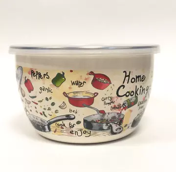 Миска 1,1л Гурман с пластиковой крышкой