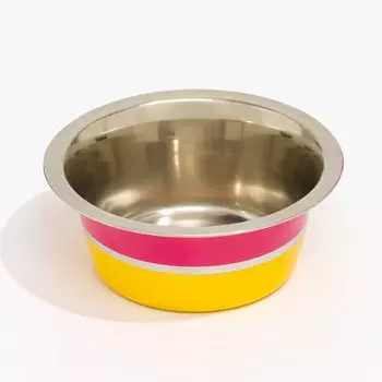 Миска цветная стандарт 200 мл, желтая/розовая