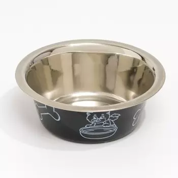 Миска цветная стандарт 350 мл, черная