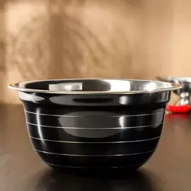 Миска из нержавеющей стали доляна dark, 2,4 л, d=22 см, цвет чёрный