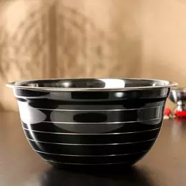 Миска из нержавеющей стали доляна dark, d=26 см, цвет чёрный