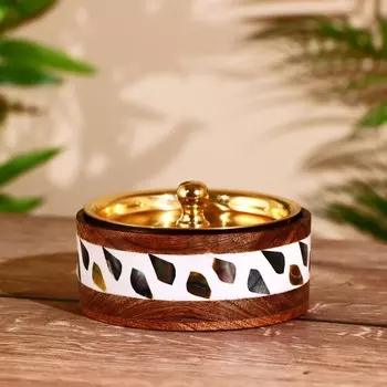 Миска деревянная, 11 см, с крышкой