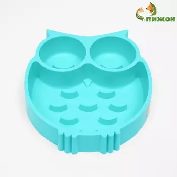 Миска для кошек пижон, медленное кормление, 16 х 15 х 3 см, синяя