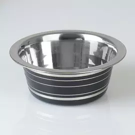 Миска стандартная цветная с полосой, 225 мл, черная