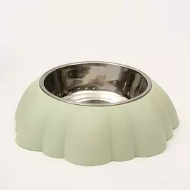 Миска металлическая на пластиковом основании, 21 х 21 х 6 см, зеленая