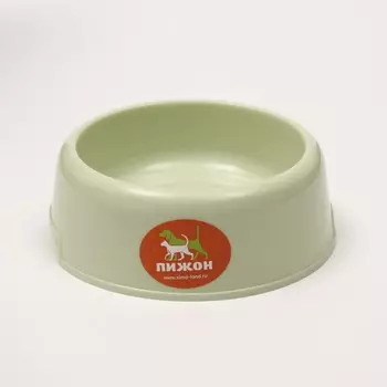 Миска пластиковая для животных, 210 мл, 13,7 х 4,6 см, зеленая