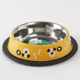 Миска металлическая для собаки с нескользящим основанием