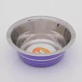 Миска стандартная цветная с полосой, 350 мл