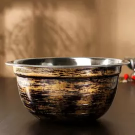 Миска из нержавеющей стали доляна wood, d=24 см, цвет древесный