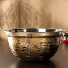 Миска из нержавеющей стали доляна wood, d=26 см, цвет древесный