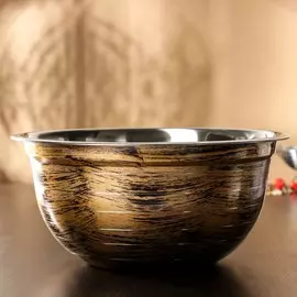 Миска из нержавеющей стали доляна wood, d=28 см, цвет древесный