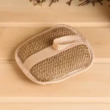 Мочалка эко джутовая, с ручкой, 12х14х1,5 см