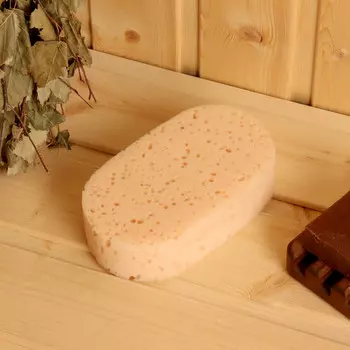 Мочалка банная 15х9 см бежевая