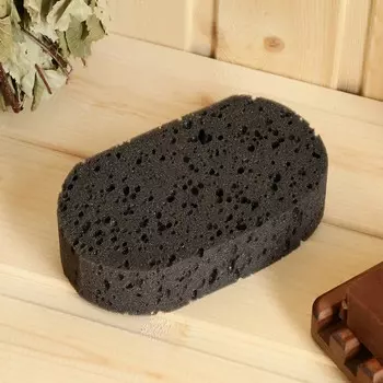 Мочалка банная 15х9 см черная
