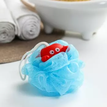 Мочалка детская для купания с петелькой крошка я