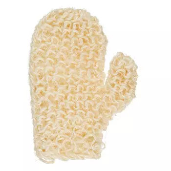 Мочалка из СИЗАЛЯ тканная ВАРЕЖКА белая размер 12x24см 201-021