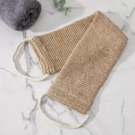 Мочалка-лента для тела массажная доляна, 5310 см, конопля, бежевая