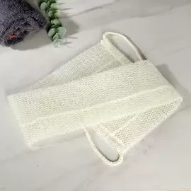 Мочалка-лента массажная доляна, 75×10 см, цвет белый