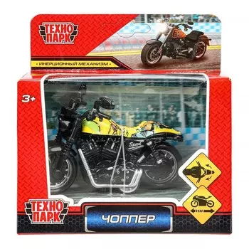 Модель металл ЧОППЕР (микс 4 цвета), 9 см, инерц