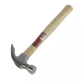 Молоток-гвоздодер лом, деревянная рукоятка, 470 г