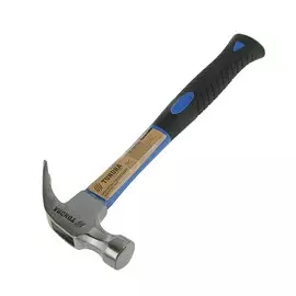 Молоток-гвоздодер тундра, фиберглассовая 2к рукоятка, 500 г