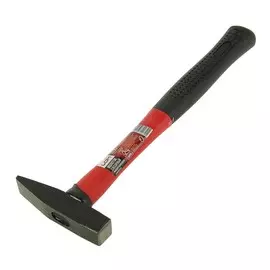 Молоток слесарный лом, квадратный боек, фиберглассовая обрезиненная рукоятка, 400 г