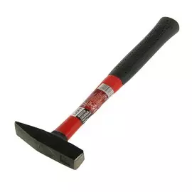 Молоток слесарный лом, квадратный боек, фиберглассовая обрезиненная рукоятка, 300 г