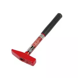 Молоток слесарный лом, квадратный боек, металлическая обрезиненная рукоятка, 300 г