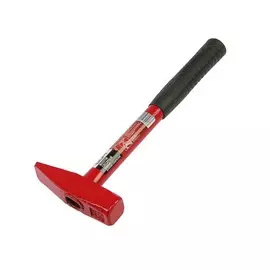 Молоток слесарный лом, квадратный боек, металлическая обрезиненная рукоятка, 500 г