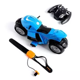 Мотоцикл-перевёртыш hyper с управлением жестами, эффект дыма, работает от аккумулятора, цвет синий
