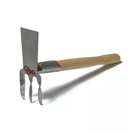 Мотыжка комбинированная, длина 39 см, 3 зубца, нержавеющая сталь