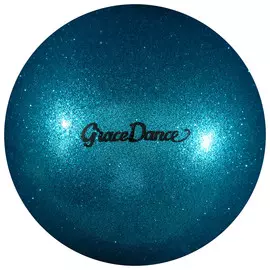 Мяч для художественной гимнастики с блеском grace dance, d=16,5 см, 280 г, цвет голубой