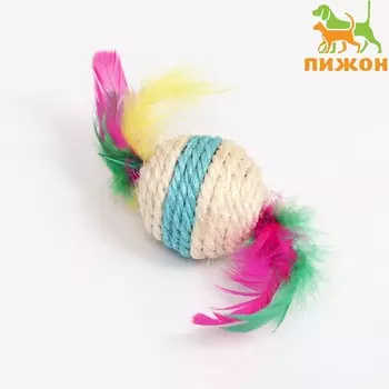 Мяч сизалевый с перьями