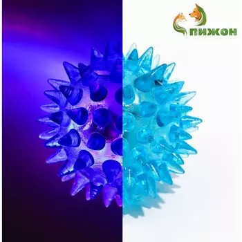 Мяч светящийся мини для кошек, tpr, 3,5 см, голубой