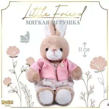 Мягкая игрушка little friend, зайка в платье и розовой кофточке, 31 см