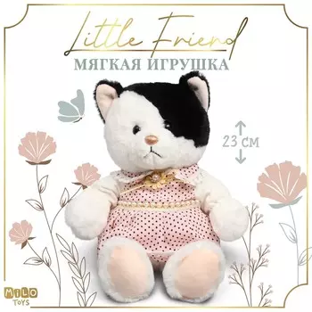 Мягкая игрушка little friend, кошечка в розовом платье, 23 см