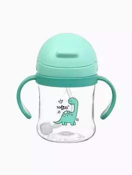 Поильник- непроливайка с трубочкой, бирюзовый, mum&baby