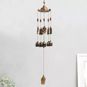 Музыка ветра металл 5 колокольчиков 6 фигурок