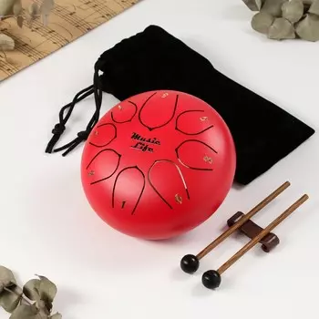 Глюкофон - музыкальный инструмент, красный, 8 лепестков, 159 см