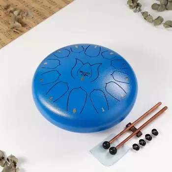 Музыкальный инструмент глюкофон, синий, 13 лепестков, 30 см