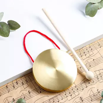 Музыкальный инструмент: гонг с колотушкой, music life, 9 см
