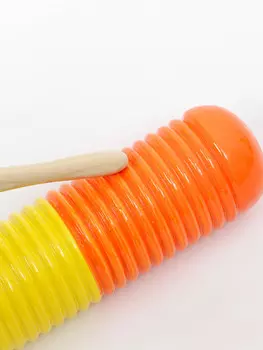 Музыкальный инструмент гуиро music life трещотка, 144.5 см, желтый с красным